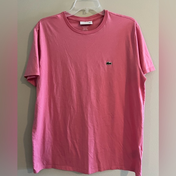 Lacoste Men's Short Sleeve Pink Tee - Picture 1 of 5